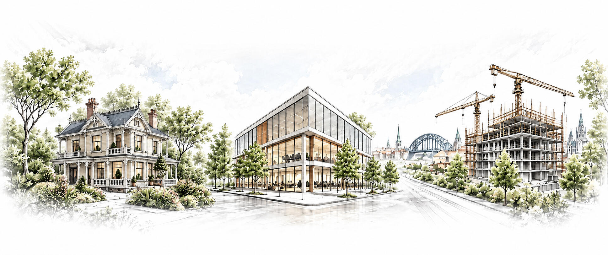 Architectural illustration of residential, commercial and construction projects in Newcastle