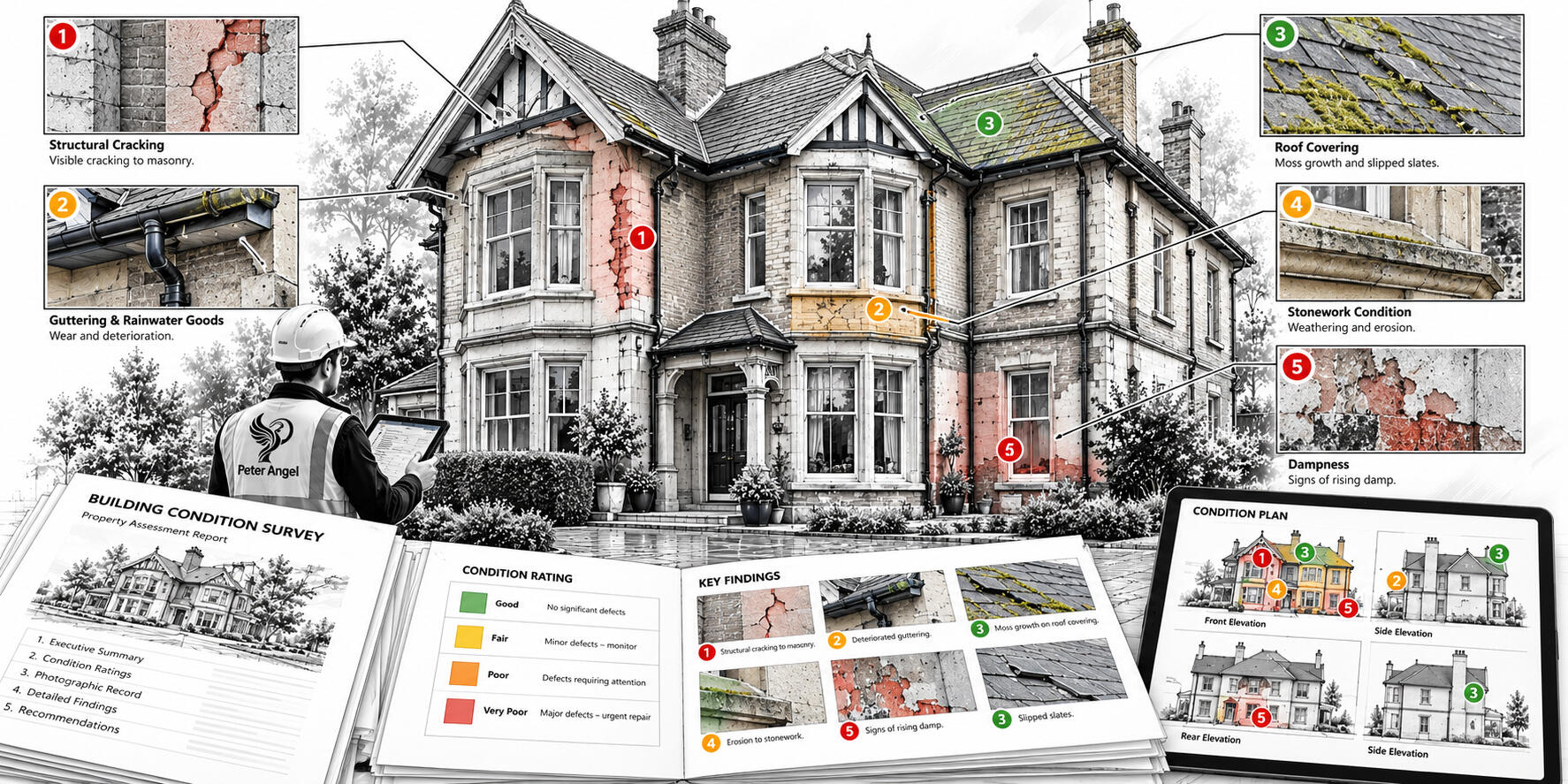 Building Condition Surveys – Peter Angel Building condition survey showing property defects, structural details and inspection documentation