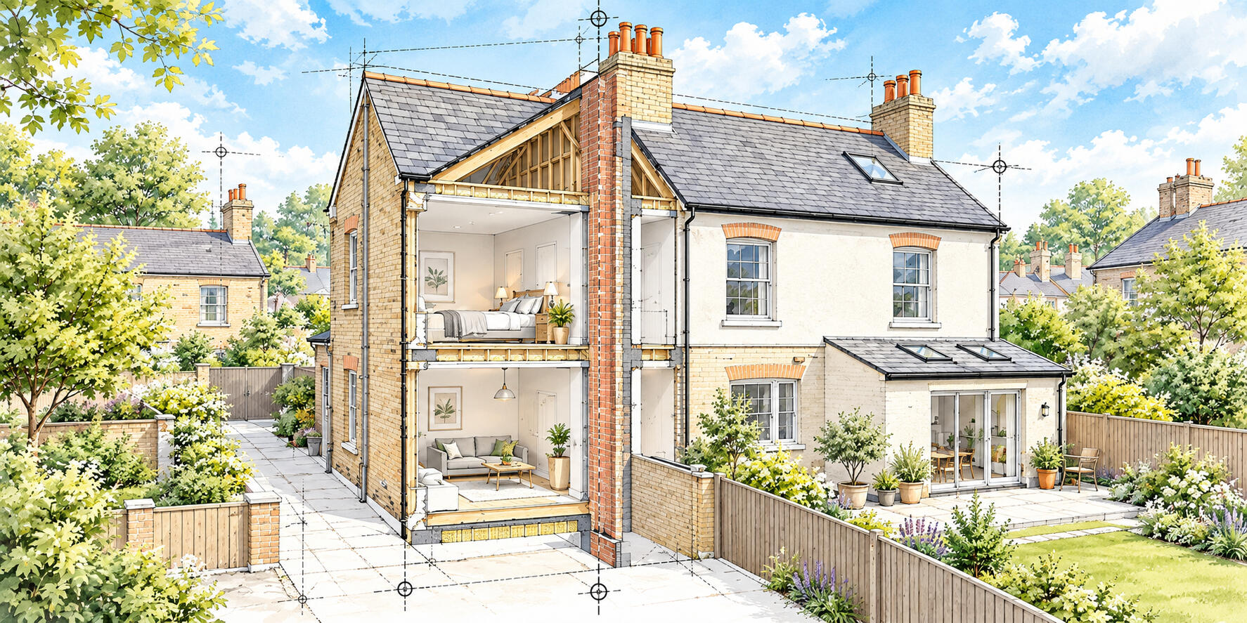 Party Wall Surveys – Peter Angel Party wall survey documenting the existing condition of adjoining properties before construction
